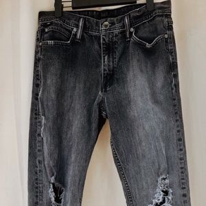 BDG Men’s Slim Stretch Black Distressed Jeans Size 30x32